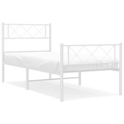 Berkfield Home Metal Bed Frame with Headboard & Footboard White 100x200 cm - thumbnail 2