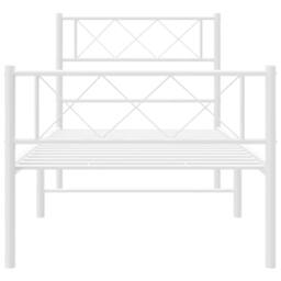 Berkfield Home Metal Bed Frame with Headboard & Footboard White 100x200 cm - thumbnail 4