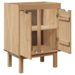 Berkfield Home Bathroom Sink Cabinet OTTA 59x40x80 cm Solid Wood Pine in Brown - Size: 59 x 40 x 80 cm - thumbnail 5
