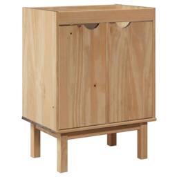 Berkfield Home Bathroom Sink Cabinet OTTA 59x40x80 cm Solid Wood Pine in Brown - Size: 59 x 40 x 80 cm - thumbnail 2