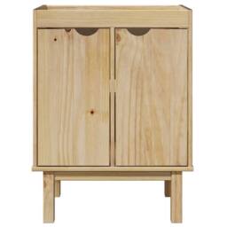 Berkfield Home Bathroom Sink Cabinet OTTA 59x40x80 cm Solid Wood Pine in Brown - Size: 59 x 40 x 80 cm - thumbnail 4