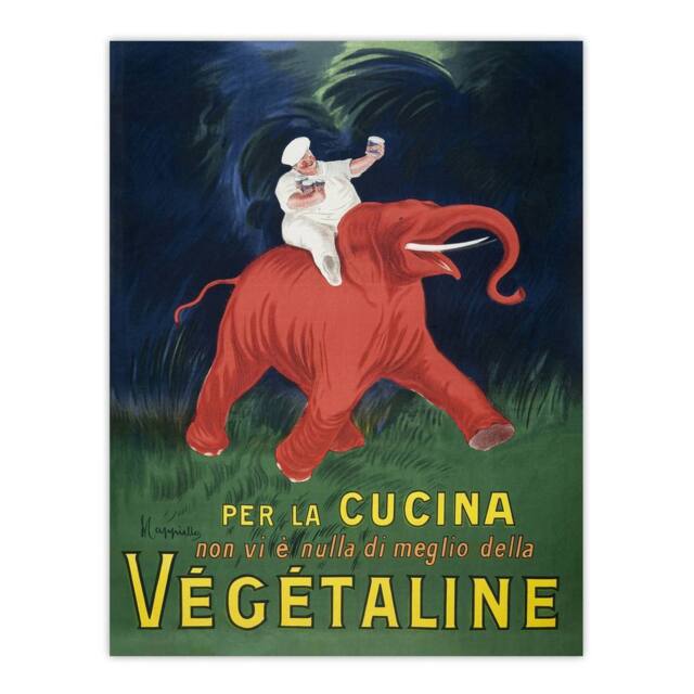 "Artery8 Vegetaline Vintage Italian Ad Vintage Wall Art Print Cappiello - Size: W12"" x H16""" - image 1