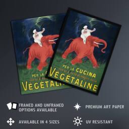"Artery8 Vegetaline Vintage Italian Ad Vintage Wall Art Print Cappiello - Size: W12"" x H16""" - thumbnail 2