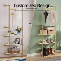 KORVIXA Gold Pipe Clothing Rack Bedroom Garment rack - Size: 500mm - thumbnail 3
