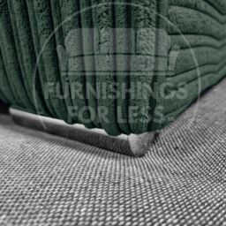 Furnishings For Less UK Delta Large 4 Seater Corner Sofa Right Hand Facing Jumbo Cord L Shape in Green - thumbnail 2