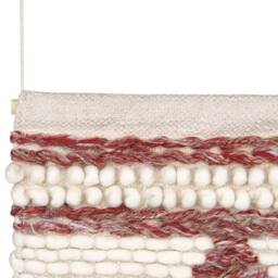 Wyld and Coco Handwoven Wool Wall Hanging Red Beige Geometric Boho - thumbnail 5