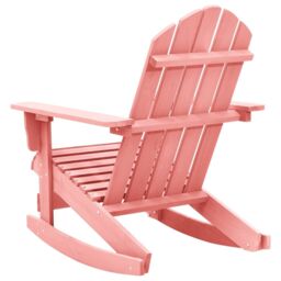 Berkfield Home Garden Adirondack Rocking Chair Solid Fir Wood Pink - thumbnail 4