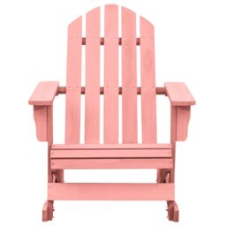 Berkfield Home Garden Adirondack Rocking Chair Solid Fir Wood Pink - thumbnail 2