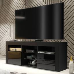 Creative Furniture Pulse TV Unit 145cm - Black with Gloss Doors & LED Lights - thumbnail 7