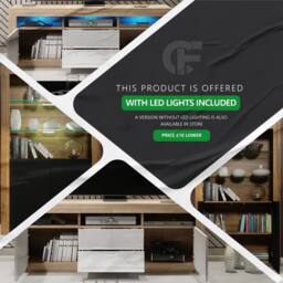 Creative Furniture Pulse TV Unit 145cm - Black with Gloss Doors & LED Lights - thumbnail 9