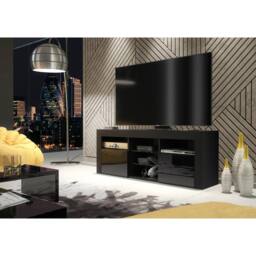Creative Furniture Pulse TV Unit 145cm - Black with Gloss Doors & LED Lights - thumbnail 6