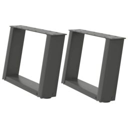 Berkfield Home Coffee Table Legs U-Shaped 2 pcs Anthracite 40x(30-31) cm Steel in Black - thumbnail 2