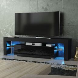 Creative Furniture Aria TV Unit 160cm - A Sleek & Functional Cabinet with Gloss Doors & LED Lights in Black