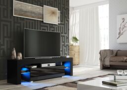Creative Furniture Aria TV Unit 160cm - A Sleek & Functional Cabinet with Gloss Doors & LED Lights in Black - thumbnail 5
