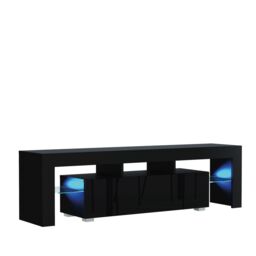 Creative Furniture Aria TV Unit 160cm - A Sleek & Functional Cabinet with Gloss Doors & LED Lights in Black - thumbnail 6