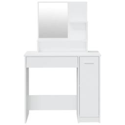Berkfield Home Dressing Table with Mirror High Gloss White 86.5x35x136 cm - thumbnail 6