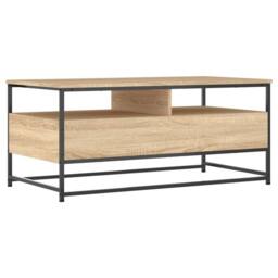 Berkfield Home Decorative Coffee Table Sonoma Oak 100x51x45 cm Engineered Wood in Light Brown - Size: 100 x 51 x 45 cm - thumbnail 8