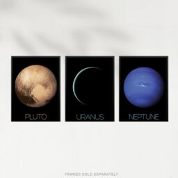 Artery8 Wall Art Print Pack of 3 NASA Our Solar System Planets Uranus Neptune Dwarf Pluto Voyager 2 & New Horizons Images Large Poster Set - thumbnail 3