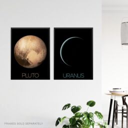 Artery8 Wall Art Print Pack of 3 NASA Our Solar System Planets Uranus Neptune Dwarf Pluto Voyager 2 & New Horizons Images Large Poster Set - thumbnail 5
