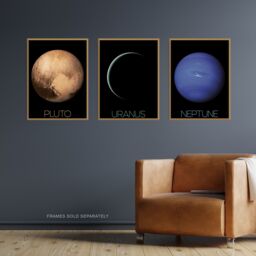 Artery8 Wall Art Print Pack of 3 NASA Our Solar System Planets Uranus Neptune Dwarf Pluto Voyager 2 & New Horizons Images Large Poster Set - thumbnail 4