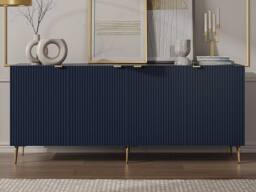 Vente-unique 4 - Door Buffet - MDF & Steel - Blue & Gold - YESINIA in Midnight - thumbnail 4