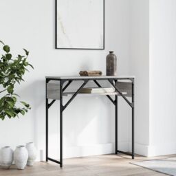 Berkfield Home Console Table with Shelf Grey Sonoma 75x30x75cm Engineered Wood - Size: 75 x 30 x 75 cm