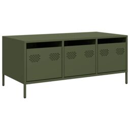 Berkfield Home Coffee Table Olive Green 101.5x50x43.5 cm Cold-rolled Steel - thumbnail 2