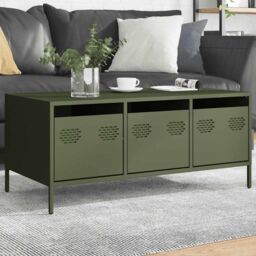 Berkfield Home Coffee Table Olive Green 101.5x50x43.5 cm Cold-rolled Steel