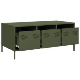 Berkfield Home Coffee Table Olive Green 101.5x50x43.5 cm Cold-rolled Steel - thumbnail 5