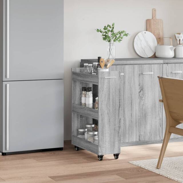 Berkfield Home Classic Cabinet with Wheels Grey Sonoma 60x22x79 cm Engineered Wood - Size: 60 x 22 x 79 cm - image 1