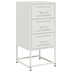Berkfield Home Bedside Cabinets 2 pcs White 36x39x78 cm Steel - Size: 36 x 39 x 78 cm - thumbnail 5