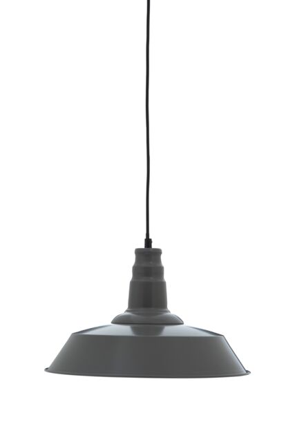 Orsina Grey Pendant Light With Gunmetal Exterior, Lamp With Slim Black Drop Cord, Hanging Light With Canopy - image 1
