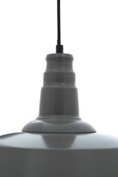 Orsina Grey Pendant Light With Gunmetal Exterior, Lamp With Slim Black Drop Cord, Hanging Light With Canopy - thumbnail 4