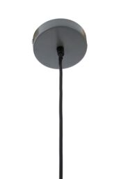 Orsina Grey Pendant Light With Gunmetal Exterior, Lamp With Slim Black Drop Cord, Hanging Light With Canopy - thumbnail 3