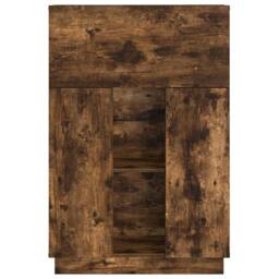 Berkfield Home Smoked Oak Writing Desk Smoked oak Engineered wood Standard in Brown - thumbnail 6
