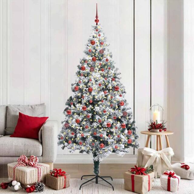 Berkfield Home Artificial Christmas Tree with 300 LEDs with Stand Green 210 cm - image 1