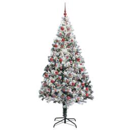 Berkfield Home Artificial Christmas Tree with 300 LEDs with Stand Green 210 cm - thumbnail 3