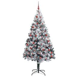 Berkfield Home Artificial Christmas Tree with 300 LEDs with Stand Green 210 cm - thumbnail 4