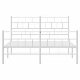 Berkfield Home Metal Bed Frame with Headboard & Footboard White 140x190 cm - thumbnail 5