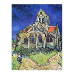Artery8 Vincent van Gogh Framed Wall Art The Church at Auvers Oil Painting in Blue - Size: A4 - thumbnail 3