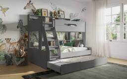 Flair Interstellar Triple Bunk Bed in Grey - Size: Single - thumbnail 6