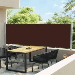 Berkfield Home Patio Retractable Side Awning 140x600 cm Brown - thumbnail 2