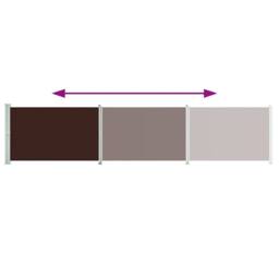 Berkfield Home Patio Retractable Side Awning 140x600 cm Brown - thumbnail 4