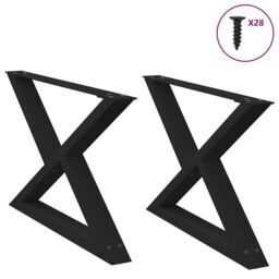 Berkfield Home Coffee Table Legs 2 pcs Black 70x(42-43.3) cm Steel - thumbnail 1
