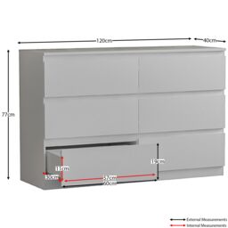 Home Discount Vida Designs Denver Bedroom Set (2 Dr Bedside, 6 Dr Chest, Wardrobe) in White - thumbnail 3