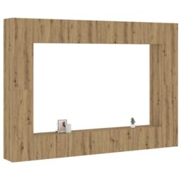 Berkfield Home Wall Mounted TV cabinets 8 pcs Artisan Oak Engineered Wood in Brown - thumbnail 1