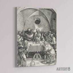 "Artery8 Great Passion The Last Supper Albrecht Durer Canvas Wall Art Print in Grey - Size: W18"" x H24""" - thumbnail 2