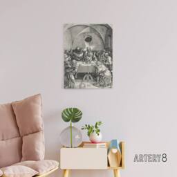 "Artery8 Great Passion The Last Supper Albrecht Durer Canvas Wall Art Print in Grey - Size: W18"" x H24""" - thumbnail 3