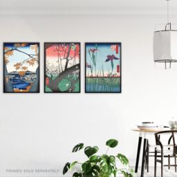 Artery8 Set of 3 Utagawa Hiroshige Nature Japanese Landscapes Art Prints - Size: A3 - thumbnail 3