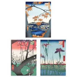 Artery8 Set of 3 Utagawa Hiroshige Nature Japanese Landscapes Art Prints - Size: A3 - thumbnail 1